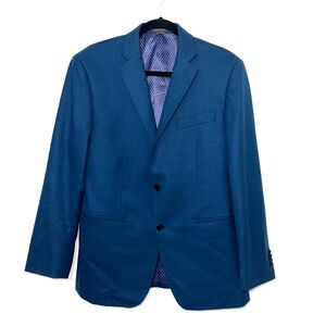 INDOCHINO Wool Blend Two Button Blazer - Blue